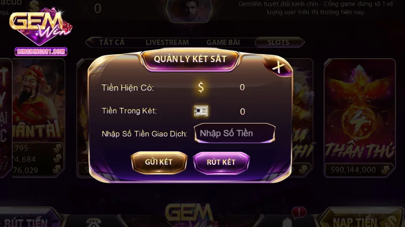 Gemwin trả mức thưởng cho game xóc đĩa livestream rất cao