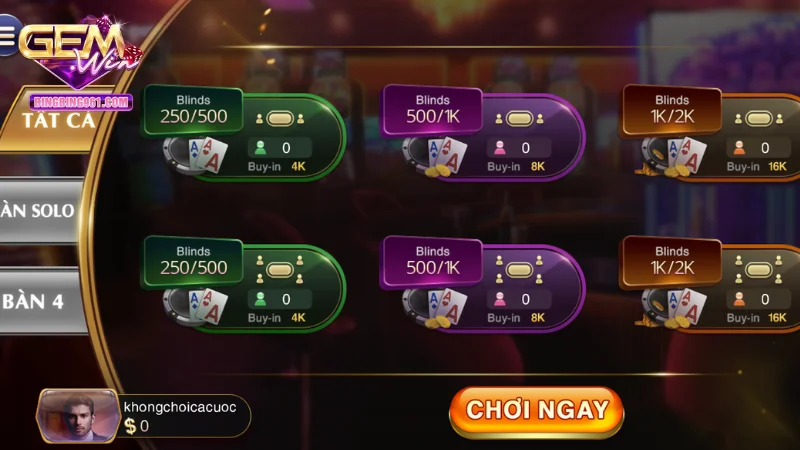 Poker tại gemwin sở hữu nhiều điểm nổi bật đáng trải nghiệm